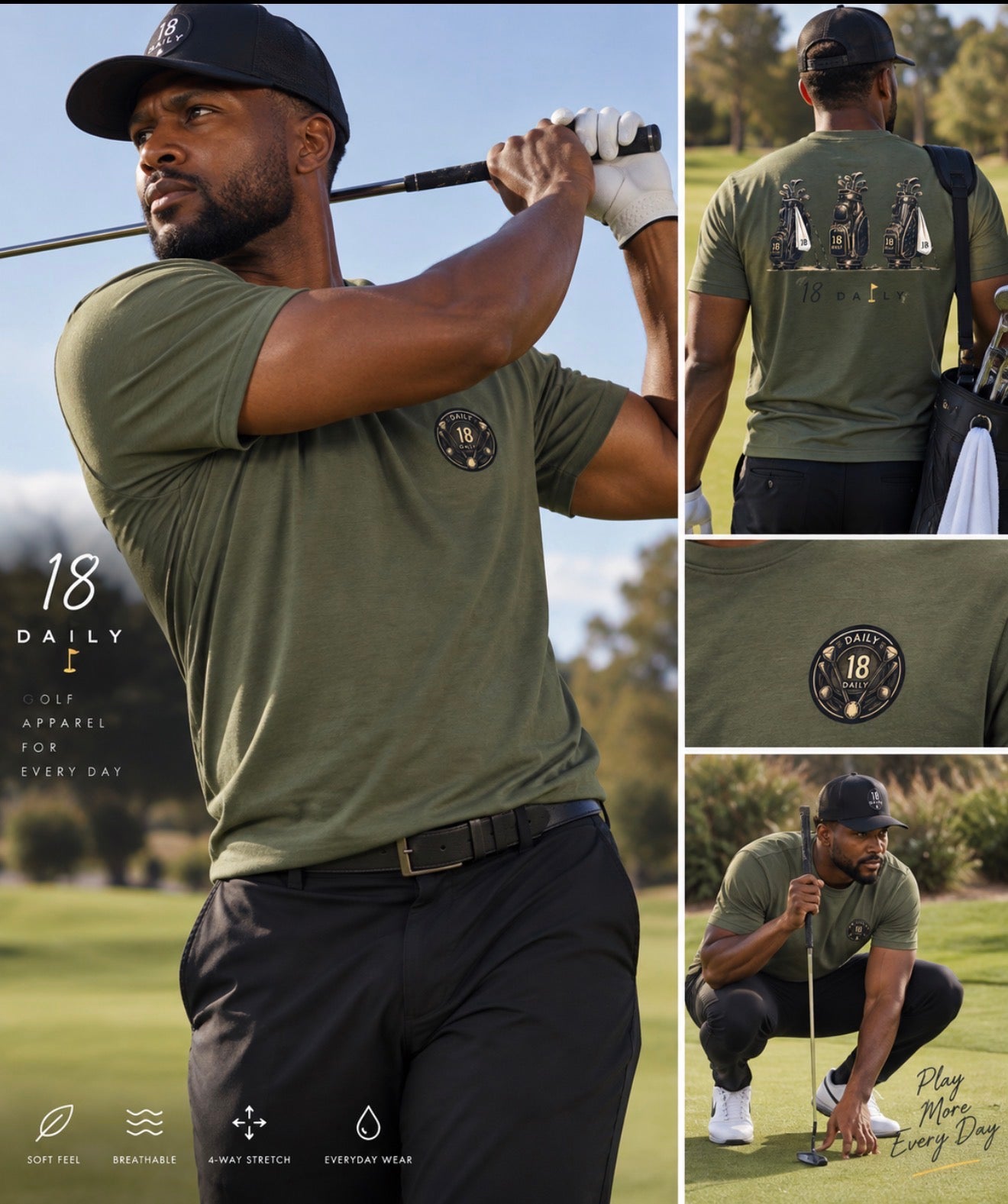 18 Daily Signature Tee-3 Golf Bags