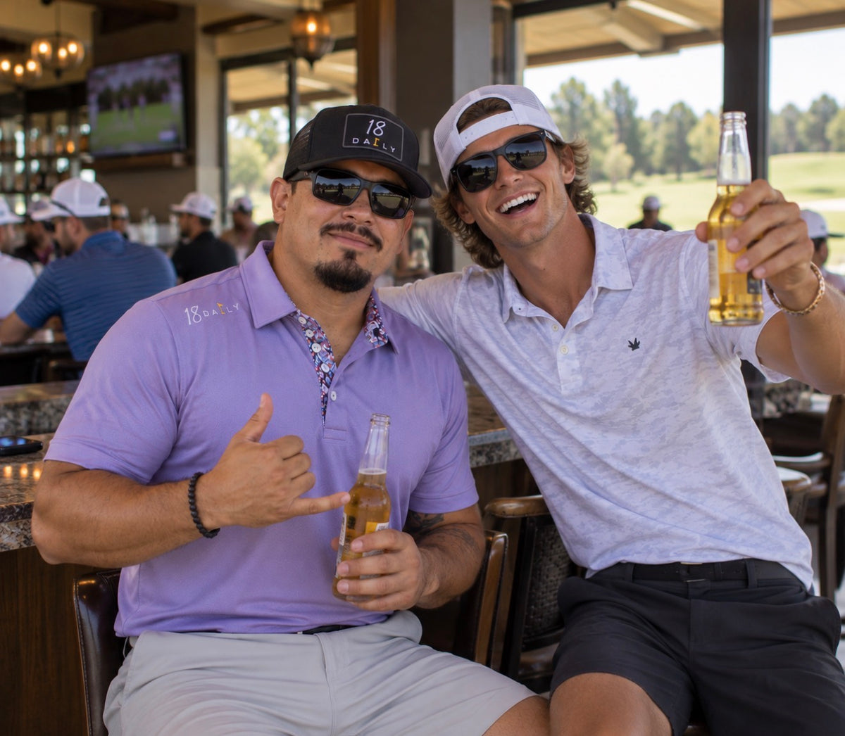 18 DAILY Lavender Performance Golf Polo