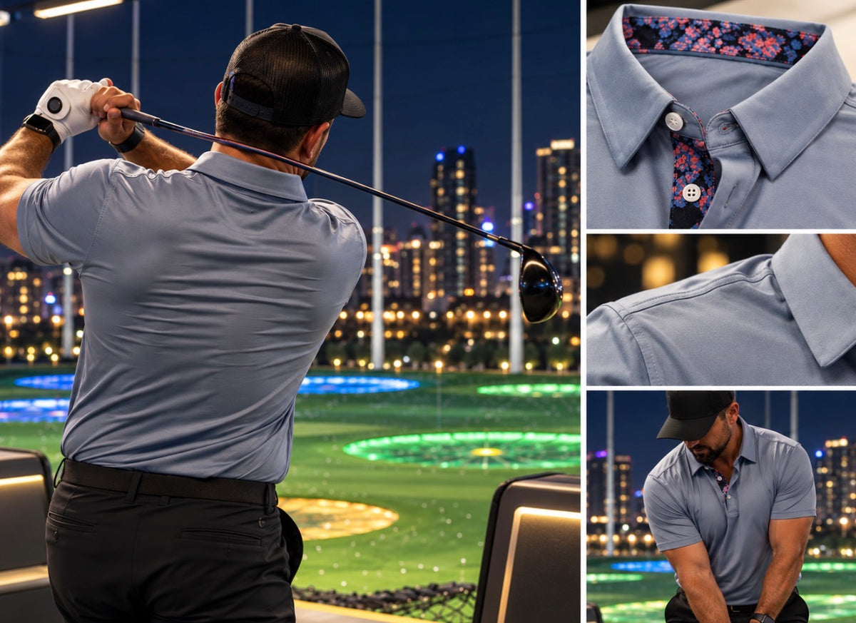 18 DAILY BLUE GREY Performance Golf Polo (Copy)
