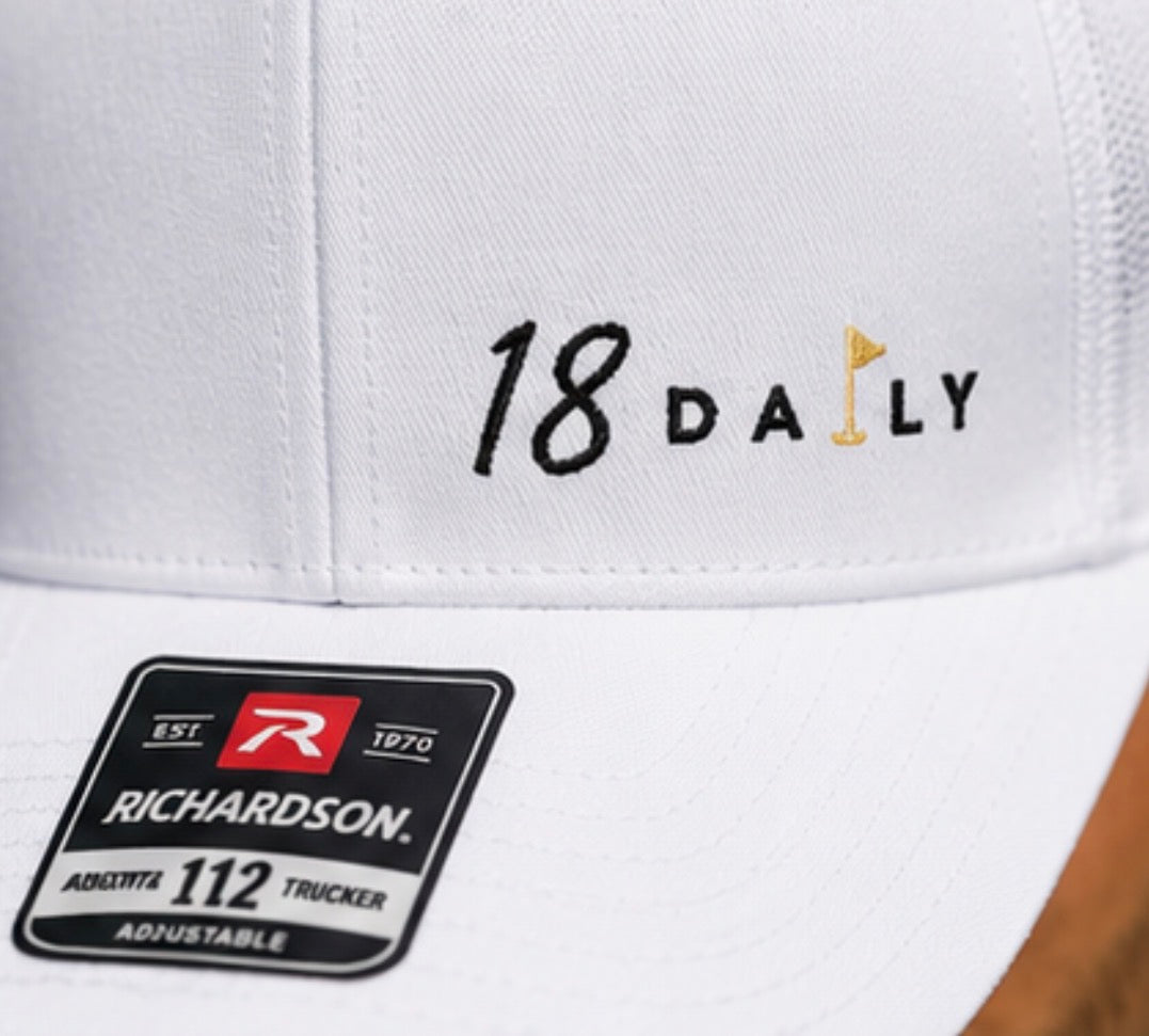 18 Daily Signature Trucker Hat -White