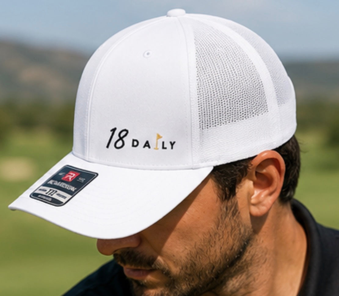 18 Daily Signature Trucker Hat -White