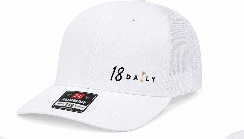 18 Daily Signature Trucker Hat -White