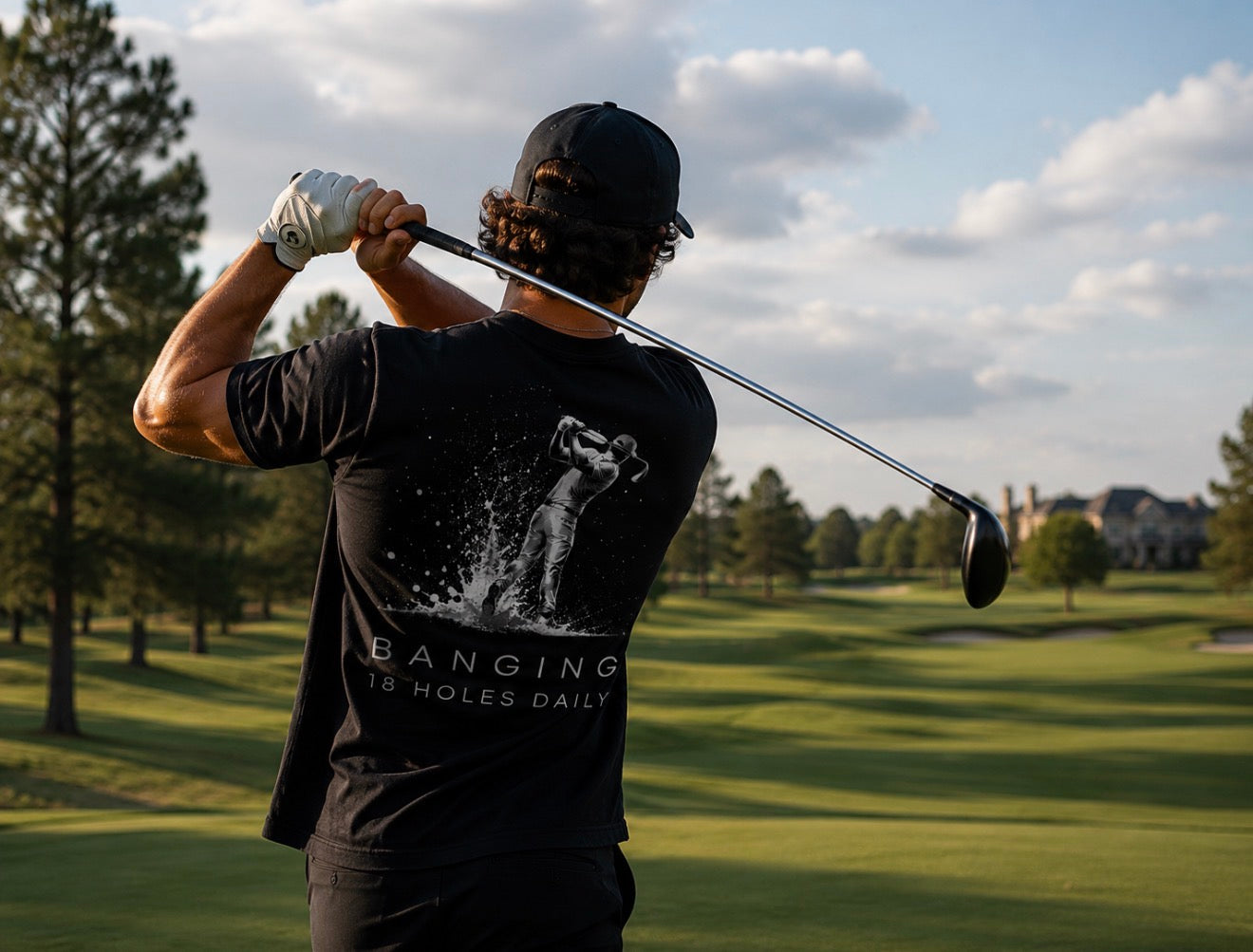 18 DAILY "Banging 18 Holes Daily" Performance Tee Black